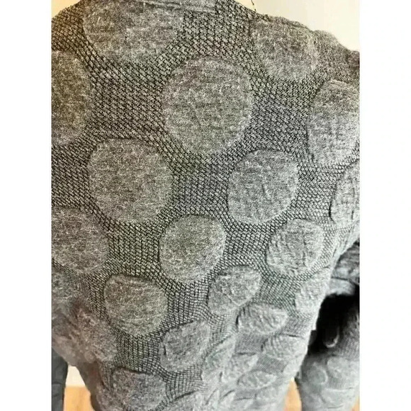 Yushi Polka Dot Art To Wear Full Zip Jacket Gray Pockets Women's Coat Large - Picture 9 of 12